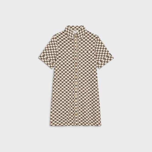  CELINE赛琳思琳 22年秋冬 女士 连衣裙 平纹针织羊毛和山羊绒短款连衣裙 2X37B962R.01MZ