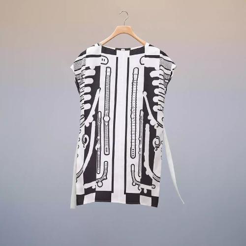  HERMES爱马仕 22年秋冬 女士 连体衣 Tunique imprime ??Le Tresor de Medor Rayure?? H2H