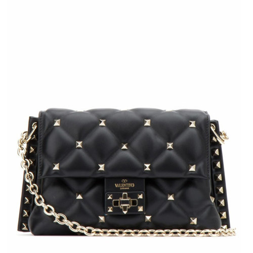 Valentino/华伦天奴 女士黑色铆钉斜挎包单肩包女包 RW2B0C72-NAP-0NO