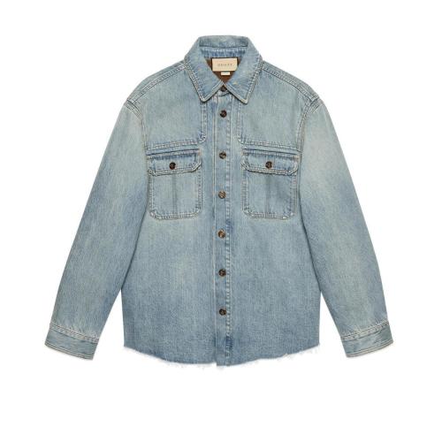  GUCCI古驰 22年秋冬 男士 “You Got Good Taste”印花丹宁面料衬衫 667998 XDBRP 4452