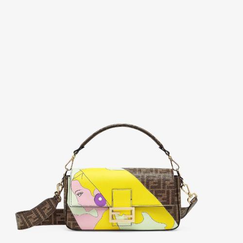  FENDI芬迪 22年秋冬 女士 单肩包 FF镶饰釉光布料手袋 8BR600AJH0F1HB5