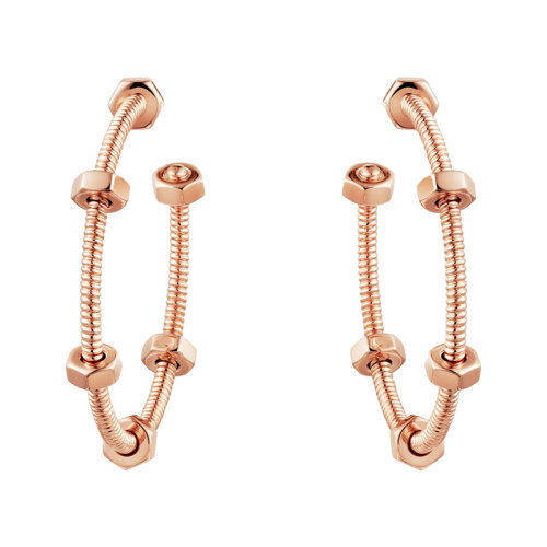 CARTIER/卡地亚 éCROU DE CARTIER系列 18k金玫瑰金螺母耳环B8301408