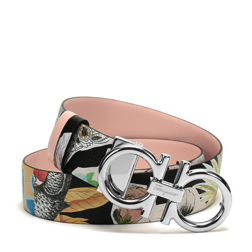 SalvatoreFerragamo/菲拉格慕 女士牛皮仿古做旧板扣式皮带腰带 23B558