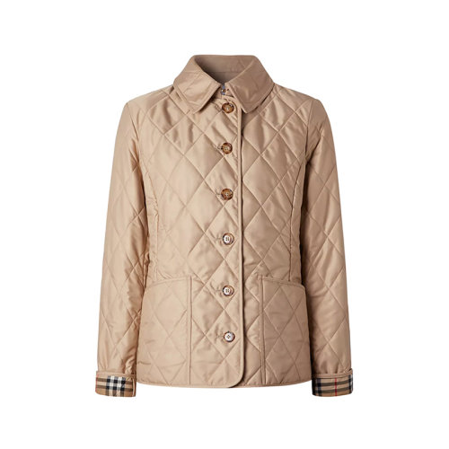 BURBERRY/博柏利 【22秋冬新款】 女款聚酯纤维修身版菱形绗缝棉服夹克上衣外套 80498681