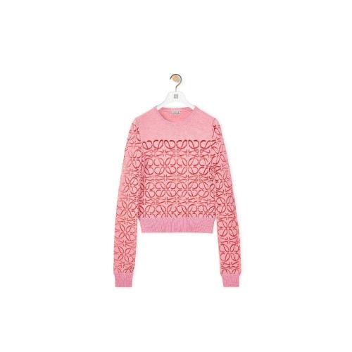  LOEWE罗意威 22年秋冬 女士 针织衫 Anagram devore sweater in wool S540Y14KA4-7140
