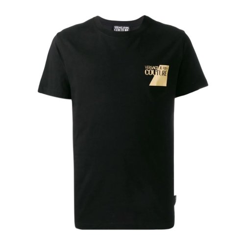  VERSACE JEANS COUTURE 男士黑色棉质短袖T恤 B3GVB7TS 30319 899 PLFSX