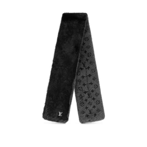  LV路易威登 22年秋冬 男士 围巾 éCHARPE EN FOURRURE MONOGRAM REVERSE M75891 预定商品2-8周发货