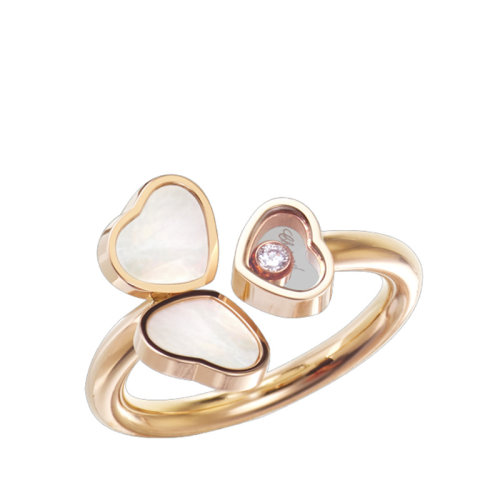 预定款一个月发货 Chopard/萧邦 HAPPY HEARTS WINGS 女士18K金快乐爱心戒指 82A083-5300