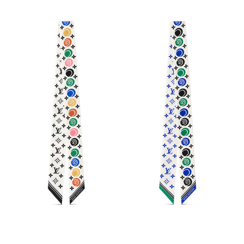 Louis Vuitton/路易威登 22年秋冬新款 LV MATCH BB系列 女士多色桑蚕丝老花图案束发带两件套装M77751