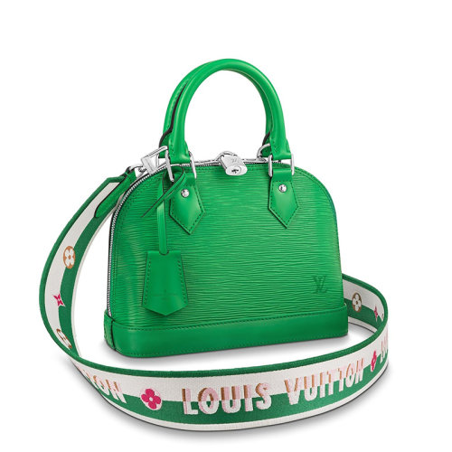 Louis Vuitton/路易威登 22春夏新款ALMA BB系列 女士蛇纹石绿粒面牛皮革银锁银扣单肩斜跨手提包M59357