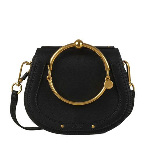 CHLOE/克洛伊 Nile系列 女士黑色小牛皮单肩手提斜挎包