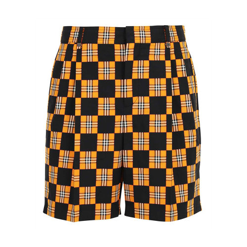 BURBERRY/博柏利 男士拼色棉质经典格纹印花短裤 8042589