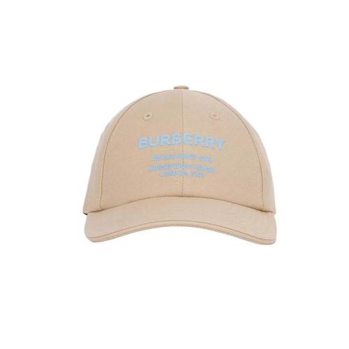 BURBERRY/博柏利 22年早春新款 男女同款柔黄褐色棉质混纺Horseferry印花LOGO图案棒球帽80487291