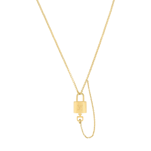 Louis Vuitton/路易威登 22春夏新款LOCKY系列 金色金属挂锁吊坠项链M00567