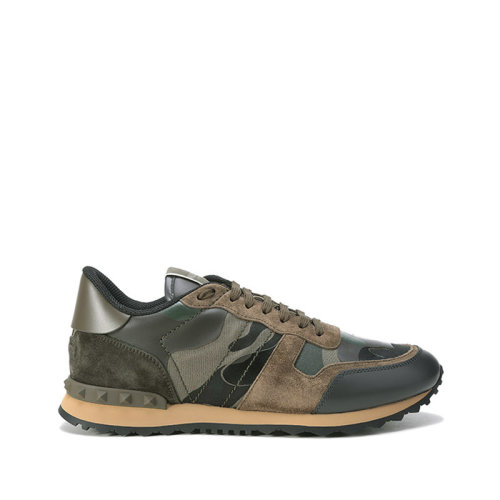 Valentino/华伦天奴【22春夏新款】男士织物配皮Camouflage Rockrunner系带休闲运动鞋 XY2S0723 TCC