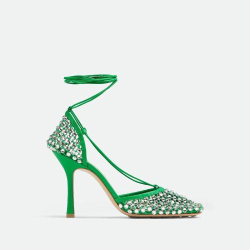  BV葆蝶家 22年秋冬 女士 中跟凉鞋 sparkle stretch 667206V0GU13750