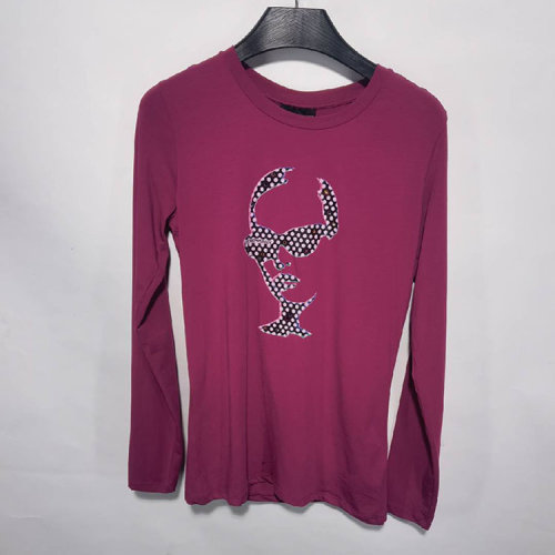 Emporio Armani/安普里奥阿玛尼 紫红色女士短袖T恤