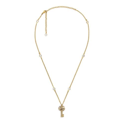  GUCCI古驰 22年秋冬 女士 水晶双G钥匙项链 645620 J1D50 8062