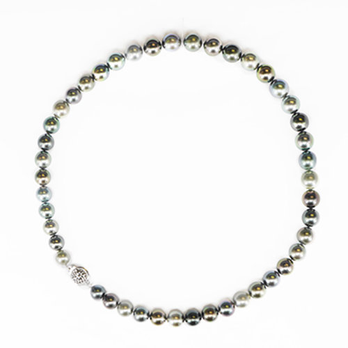 zhuella/珠艾乐 混彩大溪地黑珍珠项链吊坠 低调神秘的奢华 与众不同