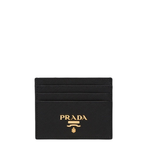PRADA/普拉达 22年新款 女士黑色皮革金标片式卡夹1MC025_QWA_F0002