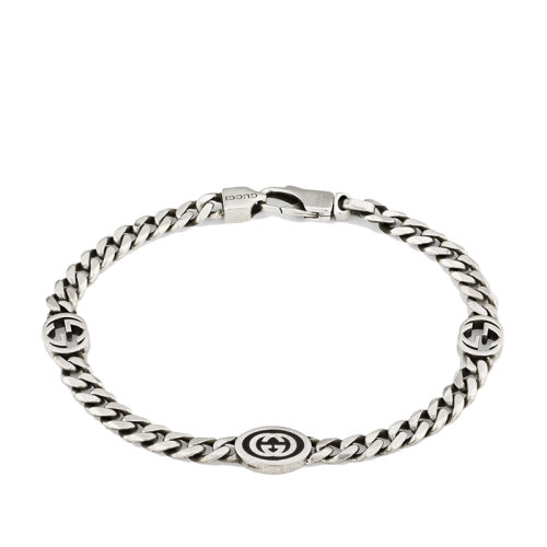 GUCCI/古驰 925纯银互扣式双G细节链环手链678660J84108191