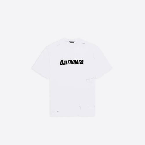  BALENCIAGA巴黎世家 22年春夏 男士 短袖T恤 Destroyed Flatground T恤 651795TKVB89040 预定商品1-3周发货