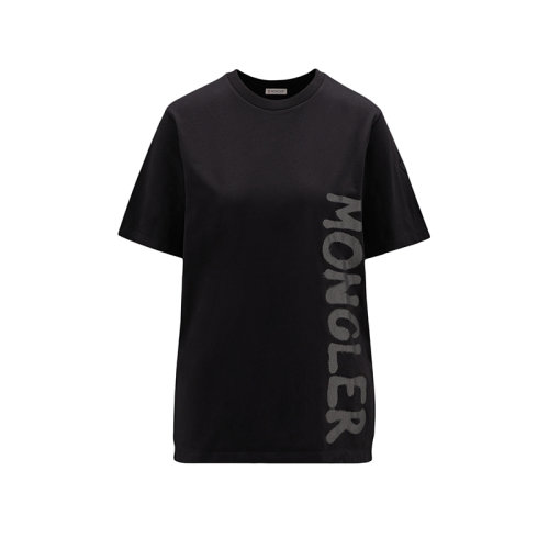 Moncler/蒙克莱 22年秋冬新款 女士黑色纯棉垂直徽标印花短袖T恤H20938C00010829HP999
