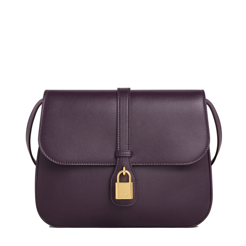 CELINE/赛琳 TABOU系列 女士中号茄子色光滑小牛皮挂锁装饰翻盖斜挎单肩包196583DK1.28AU