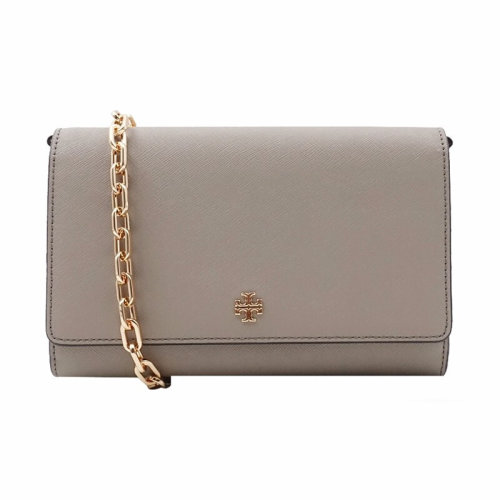 Tory Burch/汤丽柏琦 女士单肩斜挎包袋牛皮革 灰色52899036