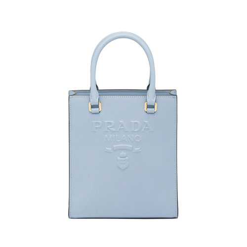 PRADA/普拉达 22新款 女士小号天蓝色saffiano皮革珐琅徽标拆卸织物肩带单肩手提斜挎包1BA333_NZV_F0076_V_N2A