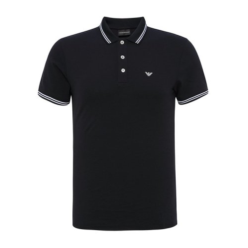 Emporio Armani/安普里奥阿玛尼 时尚鹰标条纹拼接深蓝色男士短POLO 8N1F30_1JPTZ_0939