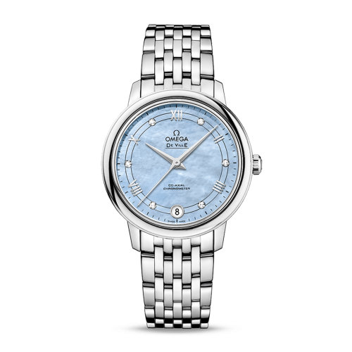 OMEGA/欧米茄 碟飞系列 典雅 同轴腕表 精钢 钻石刻度 自动机械 女士腕表 424.10.33.20.57.001