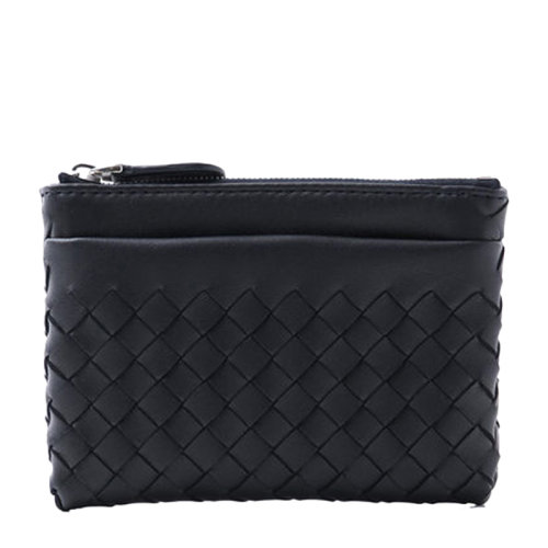 Bottega Veneta/葆蝶家 中性款羊皮编织拉链钱夹钱包