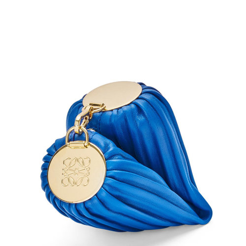 LOEWE/罗意威 20  女士小号皇家蓝褶皱纳帕小羊皮拉链开合多功能单肩手拿手链包0010623528