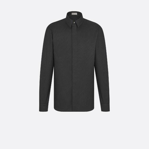  DIOR迪奥 22年秋冬 男士 长袖衬衫 衬衫-黑色棉质-oblique-印花 013C501A4743_C989 预定商品1-3周发货