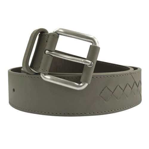 Bottega Veneta/葆蝶家  男士灰绿色皮革时尚经典针扣式皮带腰带   298296V46461519  GMH0012BC