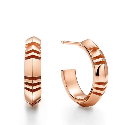 Tiffany & Co./蒂芙尼  Atlas X系列 小号18K金玫瑰金罗马数字耳环67786238