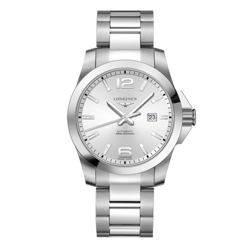 LONGINES/浪琴  康卡斯系列 自动机械表银盘精钢表壳钢链男表43毫米L3.778.4.76.6