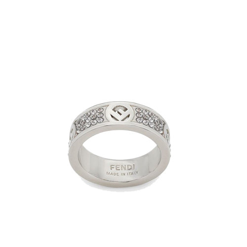 FENDI/芬迪  F FENDI系列 女士银色金属Fendi徽标戒指 8AG9296DMF0GGH