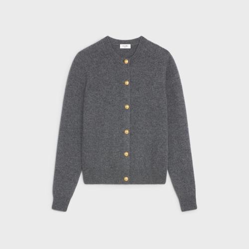  CELINE赛琳思琳 22年秋冬 女士 针织衫 HERITAGE山羊绒开衫 2AE35207O.10AN