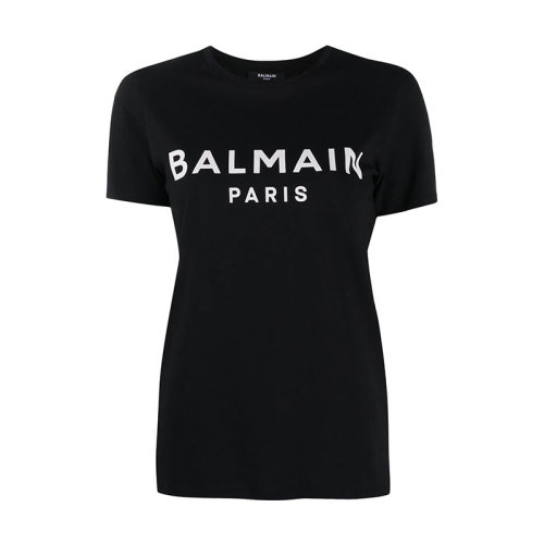 BALMAIN/巴尔曼  女装 时尚百搭 品牌字母LOGO 圆领 女士棉质短袖T恤 VF11350B019 EAB HKY012467