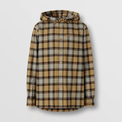  BURBERRY 22年秋冬 男士 格纹棉质法兰绒连帽衬衫 80610511