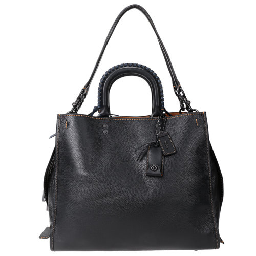 COACH/蔻驰  MARKET系列 女士黑色皮质单肩手提包 58839_BPBLK