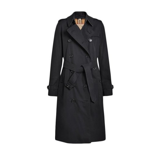 BURBERRY/博柏利  女装 服饰 肯辛顿版型 棉质双排扣束腰修身长款 女士大衣外套