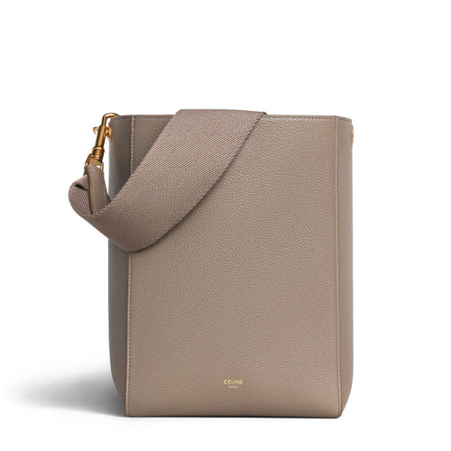 CELINE/赛琳 经典款Sangle 女士小号墨绿色粒面小牛皮单肩手提水桶包189303AH4.31AN