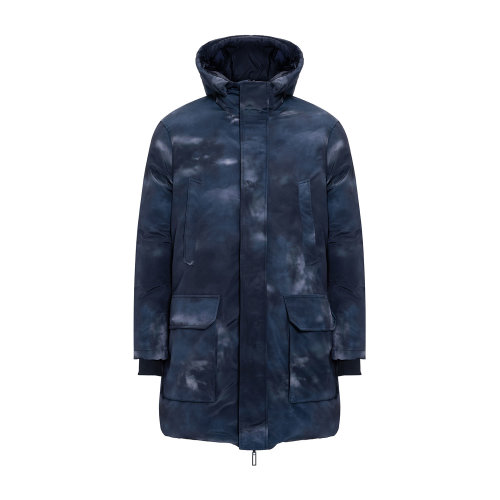 Emporio Armani 男士 幻彩蓝色 中长款防风羽绒服  6H1L92-1NLPZ-F950