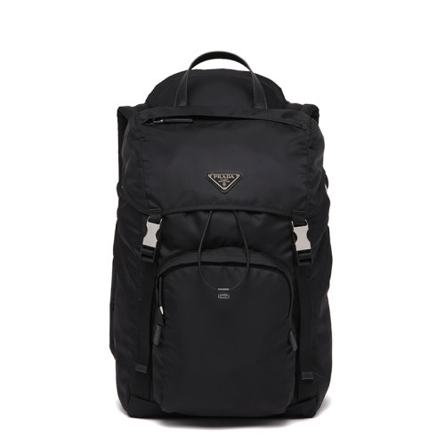 PRADA/普拉达      男士黑色尼龙皮革带兜帽双肩背包2VZ135_2DMG_F0002_V_HCL