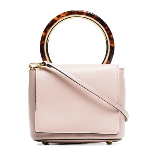 MARNI/玛尼 PANNIER系列女士纯色小牛皮经典字母徽标压花半圆形手柄磁扣翻盖开合单肩包斜挎包手提包女包 SBMPZ14T13-LV589 多色可选