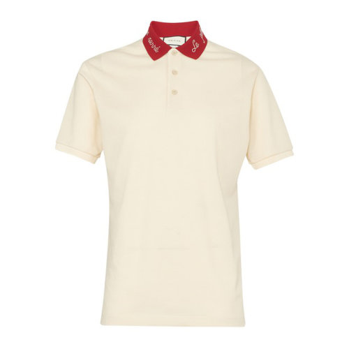 GUCCI 古驰  男装 服饰 蓝色翻领刺绣休闲 男士短PoloT恤