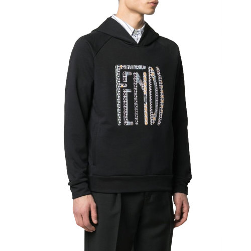 FENDI/芬迪 黑色男士连帽卫衣